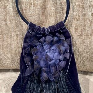 Luxurious Velvet Clutch with Floral Accent